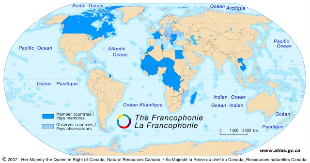Carte de la francophonie